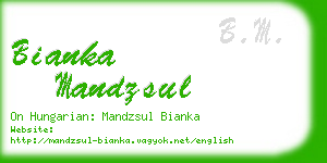 bianka mandzsul business card